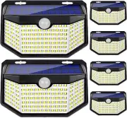 HMCITY Solar Lights Outdoor, 120 LEDs Motion Sensor Lights, 270° Wide Solar Wall