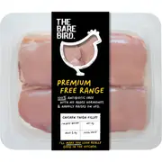 The Bare Bird Free Range Chicken Thigh Fillets 350g - 600g