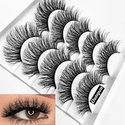 Mixed 3D Mink Hair False Eyelashes Full Strips Thick Cross Long Lashes Wispy Fluffy Eye Makeup Tools5 Pairs (1)