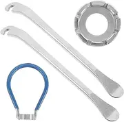 Outanaya 1 Set Bicycle Maintenance Toolkit Steel Tire Levers and Tension Gauge All-season Repair Essentials for Weekend Riders