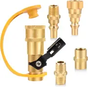 1/4" RV Propane Quick Connect Adapter Kit Grill Trailer BBQ Low-Pressure Hose