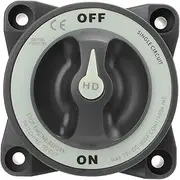 CAAK 32V DC 600A Single Circuit ON Off Waterproof Battery Cut Off Switch, Grey, Push Button Actuator, Ideal for Marine, RV, Boat