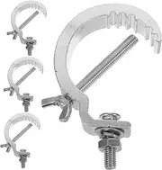 Totority 4pcs Stage Light Hook Clips Spot Lights Clamp Corner Boom Arm Release Keychain Clip Pin Tarp LED Strip Light Flush Rotator Hooks Large Carabiner Clip Awning Silver Aluminum Alloy