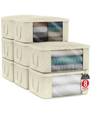 Sorbus Set of 8 Foldable Storage Organizer Bags with Window & Handles