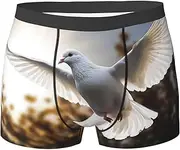[QMNEHJ] White Dove Flying in the Sun Men's Boxer Briefs Breathable Stretch Underwear Moisture-Wicking Trunks for Men