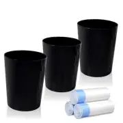 Small Trash Can Wastebasket Garbage Can Container Bins for Black