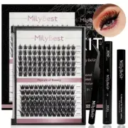 MilyBest 144 Pcs Diy Lash Extension Kit Cluster Eyelash Extension Kit