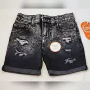 Wonder Nation Boys Rip and Repair Denim Shorts, Available Sizes 5 -- 12 Husky