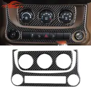 Carbon Fiber AC Warning Light Switch Frame Cover Trim For Jeep Wrangler 2011-17