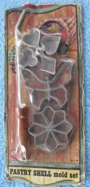 Vintage Pastry Shell Set Aluminum Pastry Molds with Handle New w/Instructions