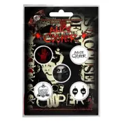Alice Cooper badge pack Eyes Logo schools out new Official 5 x Pin Button
