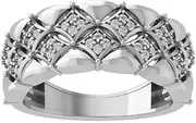 [ARAIYA FINE JEWELRY] 10K Gold or Silver Diamond Half Eternity Band Ring (1/4 cttw, I-J Color, I2-I3 Clarity)