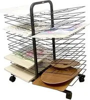 Art Drying Rack,Classroom Drying Rack,Metal Art Work Storage Display Rack,Space Saving Rack for Suitable for Drying Oil Paintings Art School and at Home(30-Layer Shelf)
