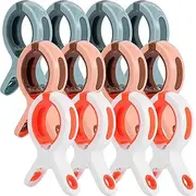 RAIBEATTY 12 Pack Beach Towel Clips for Chairs - Heavy Duty Plastic Clamps for Pool, Cruise, Hanging Clothes - Strong Towel Holders