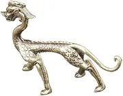 BIUDECO Sturdy Bronze Statue Mini Brass Dragon Figurine Executive Desk Toy Decorative Brass Craft Unique Ornament