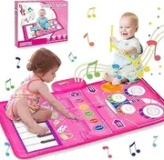 Musical Toys for Toddlers, Kids Music Sensory Play Mat Baby Toys, Piano Keyboard & Drum Mat, Early Educational Learning Musical Toy Piano Mat, First Birthday Gifts for Girls Boys (80x50cm Model 1 )