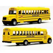 1/64 Diecast Alloy School Bus Kids Toy Car Inertia Vehicle Model Toys Pull Back