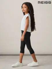 Reiss Black Raye Three-Quarter Length Leggings (F45239) | $40
