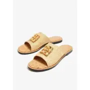 Givenchy 4G Liquid Flat Mule Sandals in Beige 40