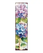 36" Blue Purple And Green Hydrangeas Solid Wood Porch Sign