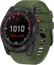 Quickfit 22 Watch Band for Garmin Fenix 5/6/7 Forerunner 935 745 965 955, Flexible Silicone Wristband Replacement for Garmin Descent G1 Quatix 5/6/7 47mm