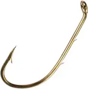 181F-10 Baitholder down Eye 2 Slices Offset Fishing Hook, 50 Piece (Bronze) (181