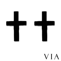 在飛比找momo購物網優惠-【VIA】白鋼耳釘 白鋼耳環 十字架耳釘/符號系列 經典十字