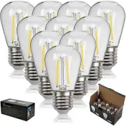 Pack of 10 E27 S14 LED Bulbs - 2W Vintage Edison Bulbs for S14 Outdoor Light Chains - Warm White Retro Bulbs