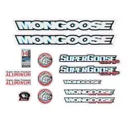 Mongoose - 1996 Supergoose Comp - White Blue decal set- old school bmx