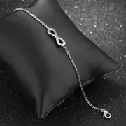 Single Infinity Charm Bracelet White Gold