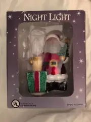 Christmas SANTA CLAUSE Holiday Night Light With Presents New Sealed