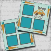 Beep Beep - 2 Premade Scrapbook Pages - EZ Layout 5860