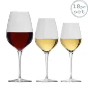 Bormioli Rocco Inalto Wine Glasses Set Red White Small Medium Large - 18pc