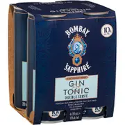 Bombay Sapphire Gin & Tonic Double Serve 10% Can 250ml