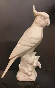 9942912-ds Porcelain Figurine Nymphensittich White Wagner&Apel H25cm