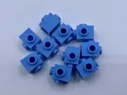 Lego Parts (10) Medium Blue Brick, 1 x 1 w Studs on 2 Sides, Adjacent ~ No 26604