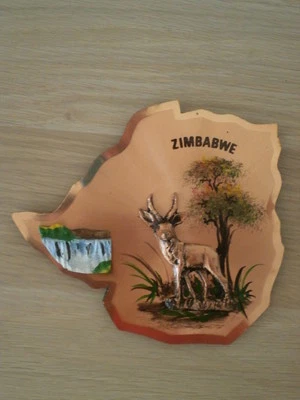 African Copper Metal Zimbabwe Figure Wall Decoration