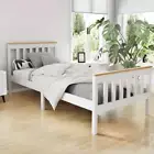 Artiss Bed Frame Single Size Wooden White PONY