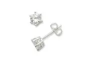 Sterling Silver Cubic Zirconia 5mm Stud Earrings