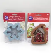 Wilton Comfort Grip Holiday Cookie Cutter Set Of 2 Snowflake Gingerbread House