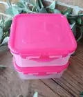 Lock N Lock Food & Storage Containers Set of 2 Square with HTF Hot Pink Lids!