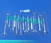 40 PC MINOR MICRO SURGERY STUDENT SURGICAL DENTAL FORCEP SCISSORS TWEEZER DS-807