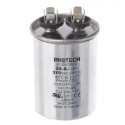 Protech Single Round Capacitor - 25 uF, 370 VAC, 2.120 x 2.940 (max.) in. -