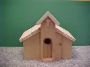 Handcrafted Cedar Wood Church Birdhouse