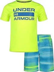 Under Armour Boys' Swim Volley Set, Sleeve Shirt & Matching Shorts, Lightweight & Breathable