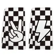 Black and White Checkered Kitchen Towels and Dishcloths Set of 2 Checkered Ki...