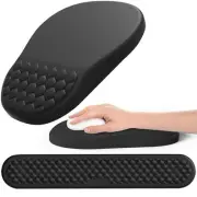 Ergonomic Mouse Pad and Keyboard Wrist Rest with Massage Design, Space-Saving...