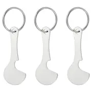 3Pcs Shopping Trolley Token Key Ring, 2.3 Inch Cart Remover, Silver Tone