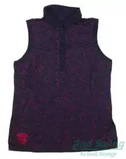 New W/ Logo Womens Puma Cloudspun Whitewater Sleeveless Golf Polo S Navy $60