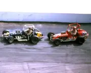 LARRY RICE & SHELDON KINSER SPRINT CAR'S RACING AT WINCHESTER 8X10 GLOSSY PHOTO